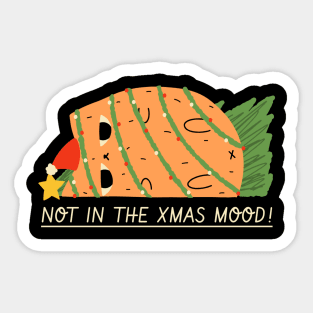 Not in the Christmas Mood, cat t shirt design Sticker